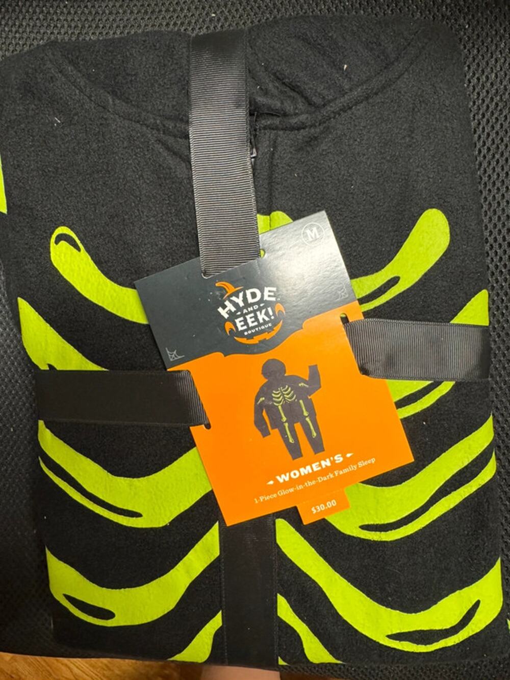Ladies Hyde & Eek Halloween 1 Piece Glow in the Dark Sleeper - Medium